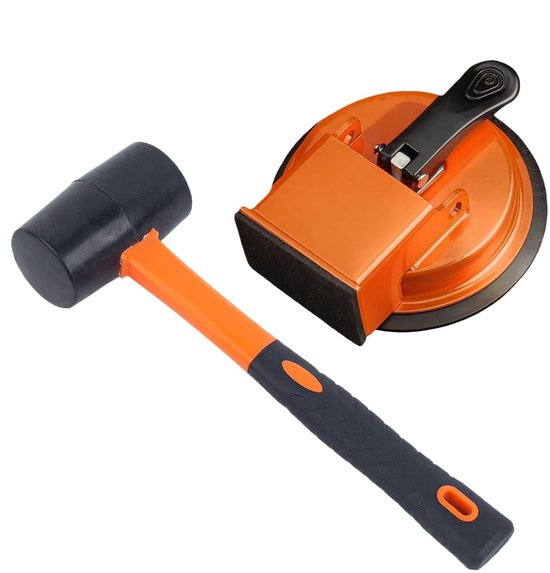 Vloerreparatie Gereedschap - Laminaat Set - Vloeren Herstellen - Schokoriëntatie Mechanisme - 30 cm Pakket - Zwart Oranje