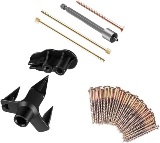 Vloerreparatie Kit - Hout Piep Oplosser - Vloer Repareren - Complete Set 5 Tools - 50 Schroeven - Niet Gespecificeerd