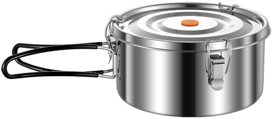 Voedselveilige 304 RVS Lunchbox – Met opvouwbaar handvat – Draagbare picknickdoos voor buiten en kamperen