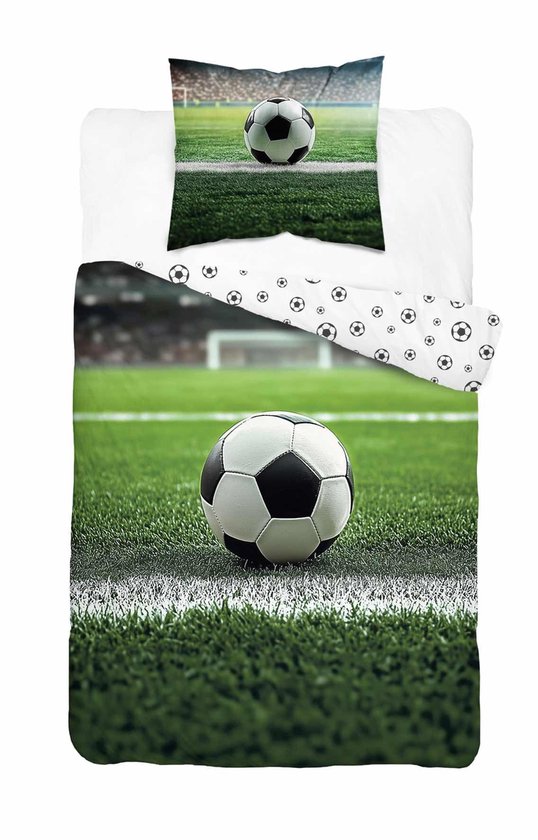Voetbal Dekbedovertrek 140x200 2in1 Katoen GroteKussensloop 70x80 van Hans Textiel