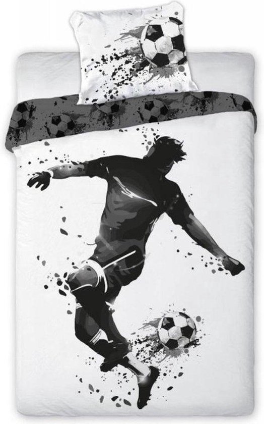 Voetbal Dekbedovertrek Pass - Eenpersoons - 140 x 200 cm - Katoen