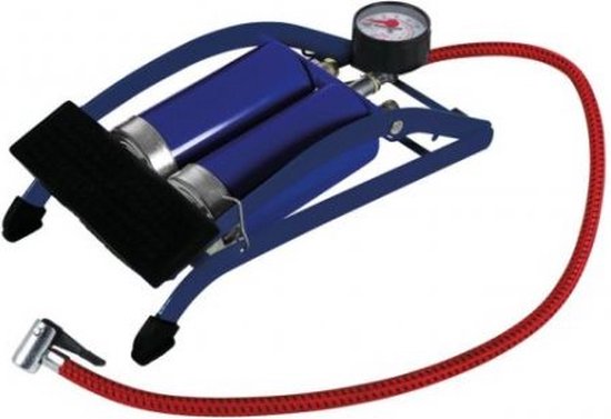 Voetpomp 2-cilinders met manometer van Merkloos