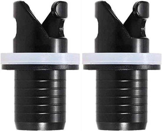 Voetpomp Ventieladapter - Luchtpomp Connector - Watersport Opblazen - Lekvrije Afdichting - 2 Stuks - Zwart