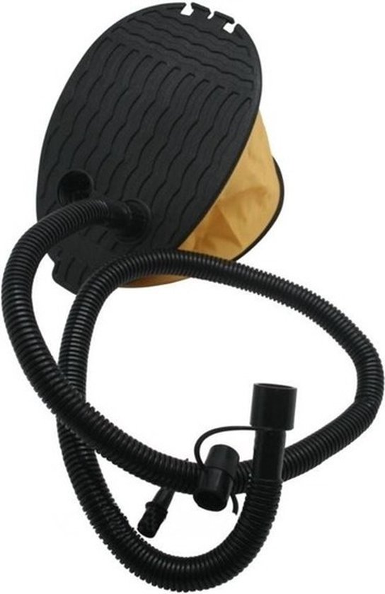 Voetpomp - zwart - kunststof - 2000 cc - 2 liter - opblaasartikelen - luchtbed van Merkloos