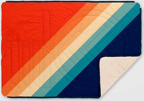 Voited Cloudtouch Pillow Blanket - 4-in-1 outdoor deken - gerecycled - Rainbow van Merkloos