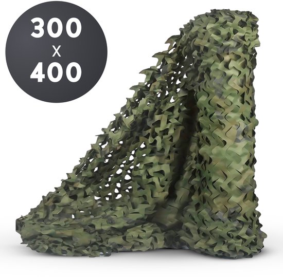 Volcan Camouflagenet 300x400 - Schaduwdoek - Camonet Voor Optimaal Camouflage Effect - Groen van Volcan