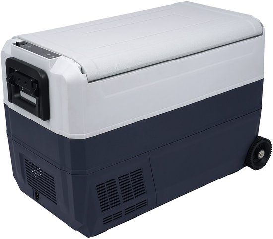 Volkstool® V50 Cool Freeze Box 50L - Elektrische Compressor Koelbox Dual Zone - Koelen en Vriezen (Self-Organising) met Twee Zones - Extra Slim Handvat en Compacte Wielen - Met Digitaal Display - Werkt op 12V en 230V - Eenvoudige Bediening van Merkloos