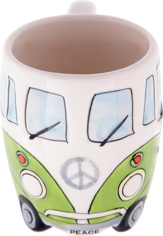 Volkswagen kampeerbus camper mok beker koffiemok kleur groen vakantie camping van Volkswagen