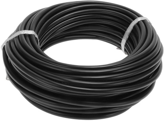 Volledig geïsoleerd aardingsdraad met soft-touch-mantel, 20 meter stroomkabel, 14AWG, 4 geleiders, zwart, ideaal voor elektrische toepassingen en veiligheid