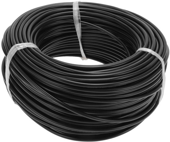 Volledig geïsoleerd aardingsdraad met soft-touch-mantel, 91 m stroomkabel, zwart, TC 16AWG, 2 geleiders voor optimale veiligheid en gebruiksgemak