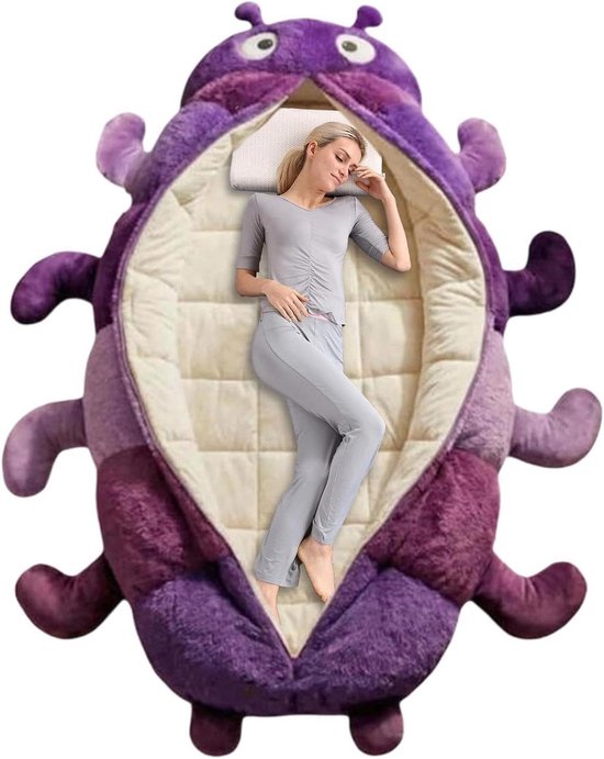 Volwassen Slaapzak - Knuffel Slaapzak - Kamperen en Reizen - Machinewasbaar - 180x80cm - Paars