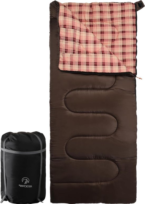 Volwassen Slaapzak met 5 kg Vulling van Katoen en Flanel voor Kamperen en Backpacken, Comfortabel en Warm