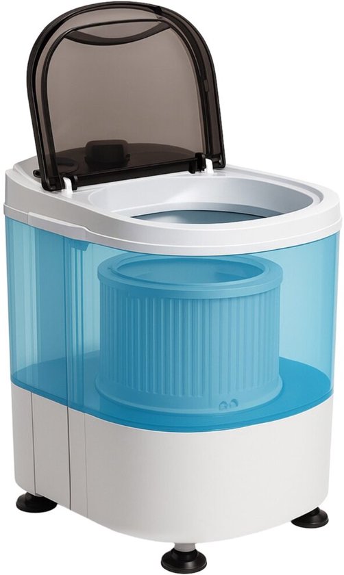 Vonia Mini Wasmachine - Kleine wasmachine - Met centrifuge en bovenlader - Wascapaciteit 2,6 kg - Energiezuinig - Wit/Blauw van Merkloos