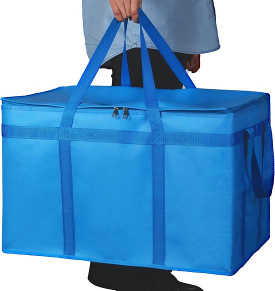 voor gekoelde en geïsoleerde levensmiddelen, ideaal voor boodschappen (zwart) Koeltas Thermische koeltas... 1 x, blauw, zakorganizer van Eono.