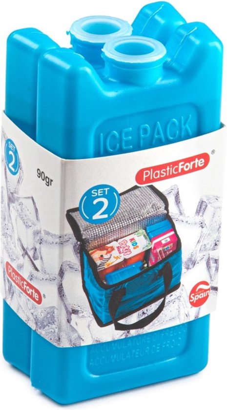 Voordeelset van 2x stuks koelelementen 11 x 5.5 cm in het blauw plastic van Sunware