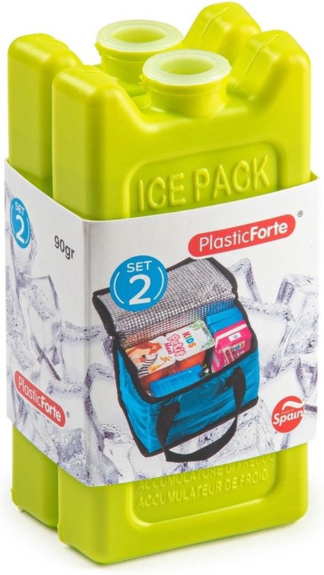 Voordeelset van 2x stuks koelelementen 11 x 5.5 cm in het groen plastic van Bo-Camp