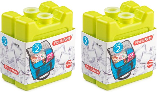 Voordeelset van 4x stuks kleine koelelementen 7 x 8 cm in het groen plastic van MaxxGarden