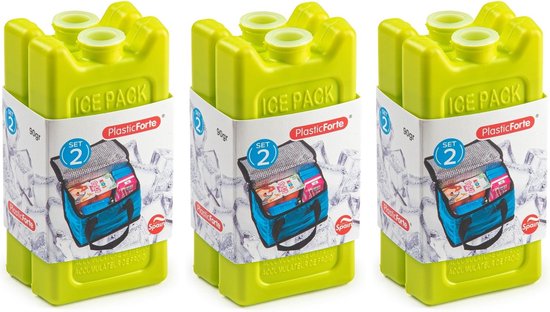 Voordeelset van 6x stuks koelelementen 11 x 5.5 cm in het groen plastic van Benson