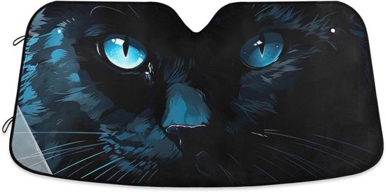 Voorruit Zonnescherm - Auto Zonneklep - Auto Koel Houden - Uniek Blauwe Ogen Design - 140x70cm van Merkloos