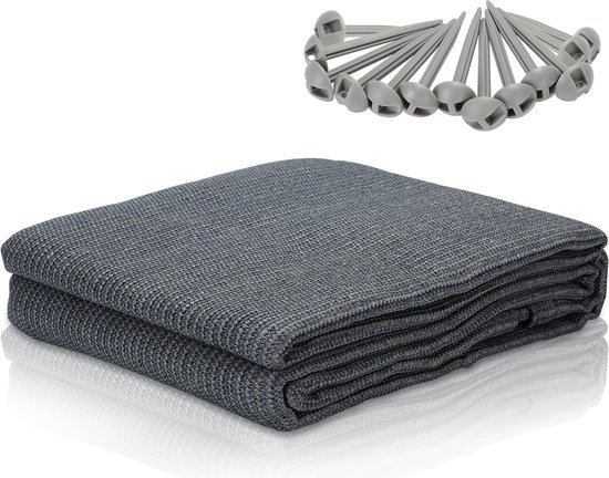 Voortent tapijt campingtapijt Voortenttapijt Antraciet Tenttapijt campingdoek Tenttapijt - HDPE Tapijt 250 x 250CM van Merkloos