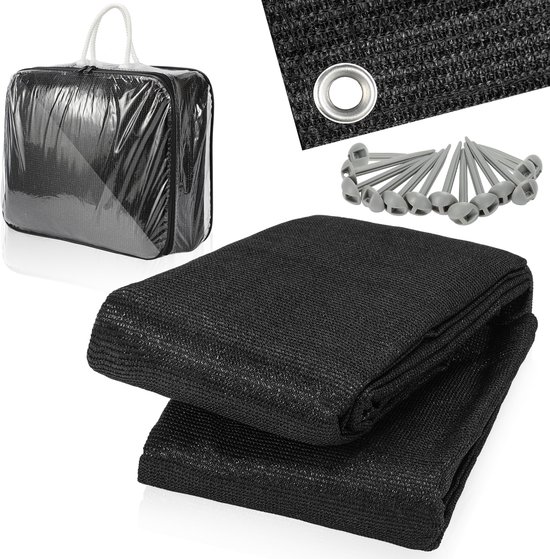 Voortent tapijt campingtapijt Voortenttapijt Zwart Tenttapijt campingdoek Tenttapijt - HDPE Tapijt - 250x250CM