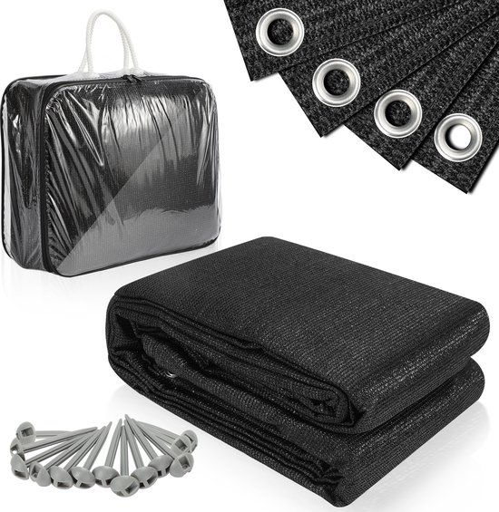 Voortent tapijt campingtapijt Voortenttapijt Zwart Tenttapijt campingdoek Tenttapijt - HDPE Tapijt - 250x550CM
