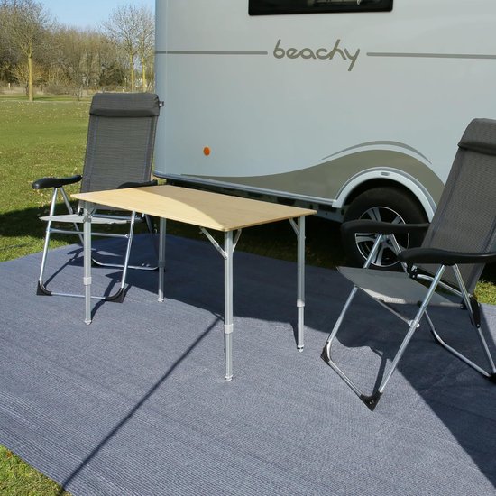 Voortent Tapijt - Outdoor Kleed - Kamperen en Tuin - Ademend en Waterdoorlatend - 250 x 400 cm - Blauw Grijs