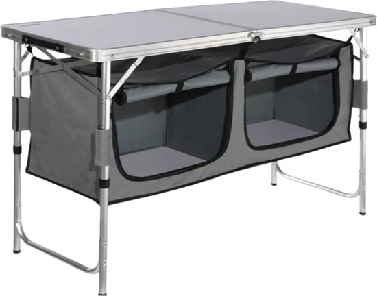 VORLOU - Camping Buiten Keukenkastje - Opvouwbaar - Kookopbergrek - X-Vormig - Aluminium Beugel - Voor Bbq Picknick van VORLOU