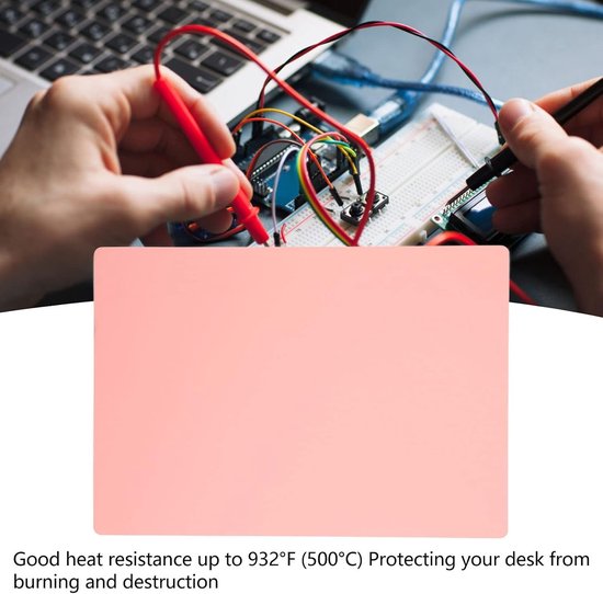 Vouwbare Antistatische Mat van Silicone, Niet-slip, Warmte-isolerend en Duurzaam voor Lastechniek en Werkplaatsgebruik (Roze)