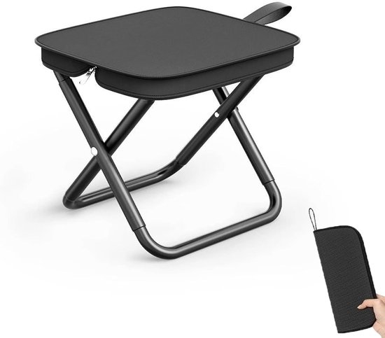 Vouwbare Campingkruk - Stabiele en Draagbare Kleine Kruk met Buitenopbergtas voor Reizen - Wandelen - Tuin - Vissen - Barbecueën - Strand