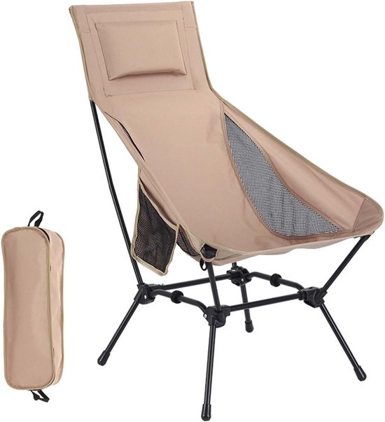 Vouwbare Campingstoel met Vierkante Voet, Draagbare Stoel voor Buiten, 120 kg Draagvermogen, Ideaal voor Kamperen, Wandelen, Picknicken en Vissen