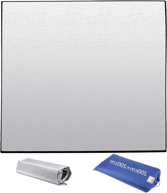 Vouwbare isolatiematte van 200 x 200 cm voor kamperen, yoga en thermische isolatie, ideaal als slaapmat of vloermat van Merkloos