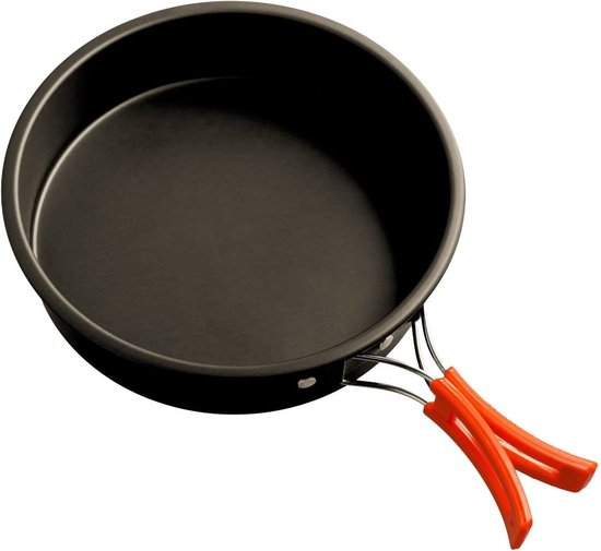 Vouwbare Koekenpan voor Buiten, Antiaanbaklaag, Ideaal voor Kamperen, Picknicken en Hiking, Compact en Lichtgewicht