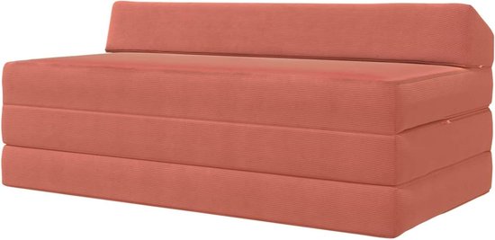 Vouwbare Sofa Bed - Slaapbank Matras - Compact Wonen - Verstelbaar Meubel - 120 x 60 cm - Rood-oranje