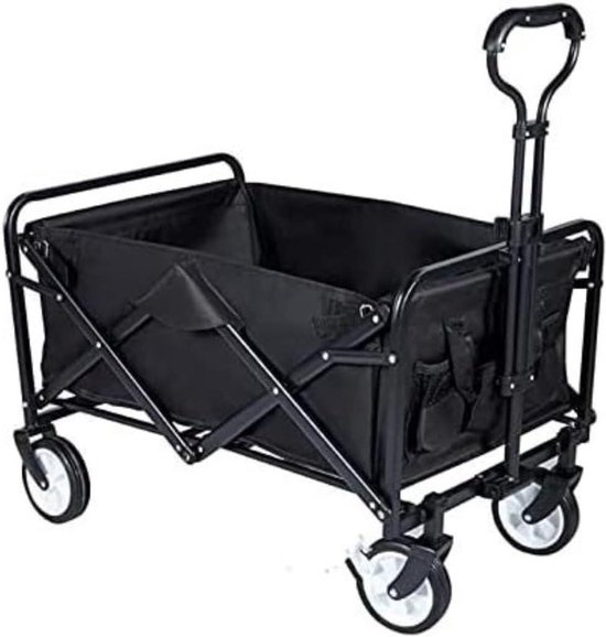Vouwbare Transportkar - Draagwagen Tuinwagen - Boodschappen Vervoeren - Grote Capaciteit - 11000 Gram - Zwart
