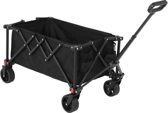 Vouwbare Trolley – Inklapbare Kar – Transportkar – Bolderkar – Handwagen – Zwart – Zware Lasten – Omni-Directionele Wielen van Merkloos