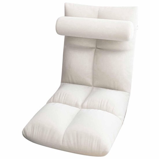 Vouwbare Vloerstoel, Meditatiestoel met Rugleuning, Vloerzit, Videogame Stoelen voor Kinderen Tieners Volwassenen (WIT)