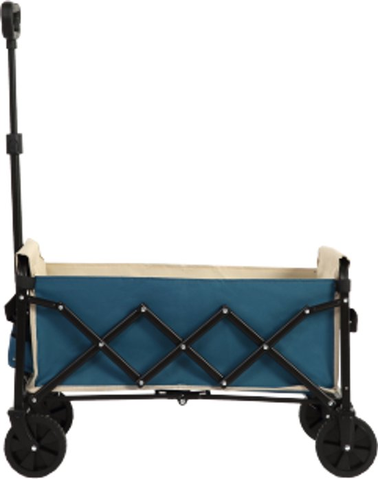 Vouwbare Wagentje 66×41×44,5Cm Outdoor Kampeerwagen Visserswagen Multifunctionele Wagentje Blauw All Terrein Wielen Verstelbare Handgreep Heavy Duty Tuinwagen Voor Winkelen Sport Vissen van Merkloos