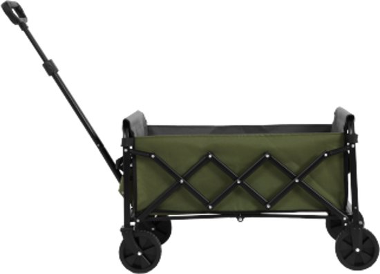 Vouwbare Wagentje 66×41×44,5Cm Outdoor Kampeerwagen Visserswagen Multifunctionele Wagentje Groen All Terrein Wielen Verstelbare Handgreep Heavy Duty Tuinwagen Voor Winkelen Sport Vissen van Merkloos