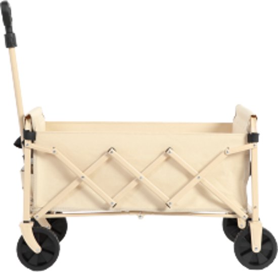Vouwbare Wagentje 77×48×45cm Outdoor Kampeerwagen Visserswagen Multifunctionele Wagentje Beige All Terrein Wielen Verstelbare Handgreep Heavy Duty Tuinwagen Voor Winkelen Sport Vissen van Merkloos