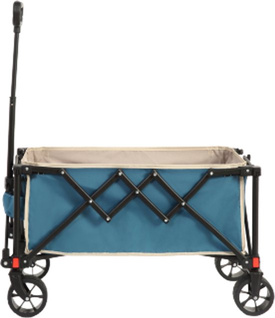 Vouwbare Wagentje 77×48×61Cm Outdoor Kampeerwagen Visserswagen Multifunctionele Wagentje Blauw All Terrein Wielen Verstelbare Handgreep Heavy Duty Tuinwagen Voor Winkelen Sport Vissen van Merkloos