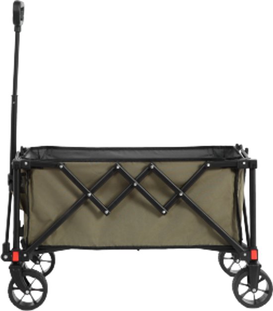 Vouwbare Wagentje 77×48×61Cm Outdoor Kampeerwagen Visserswagen Multifunctionele Wagentje Groen All Terrein Wielen Verstelbare Handgreep Heavy Duty Tuinwagen Voor Winkelen Sport Vissen van Merkloos