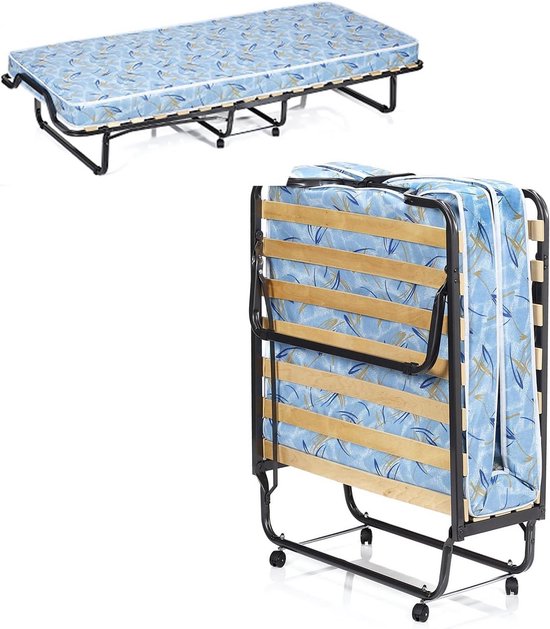 Vouwbed met Geheugenschuim Mattres - Praktische Opbergbare Bedoplossing voor Thuis en Op Reis van Merkloos