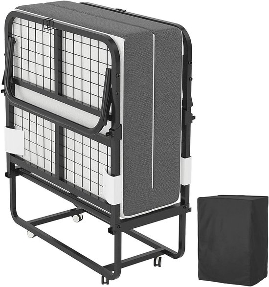 Vouwbed met Matras - Draagbaar Vouwbed voor Volwassenen, 5 Inch Dikke Luxe Geheugenschuim, Ruimtebesparend Vouwbed met Wielen voor Eenvoudige Opslag van Merkloos