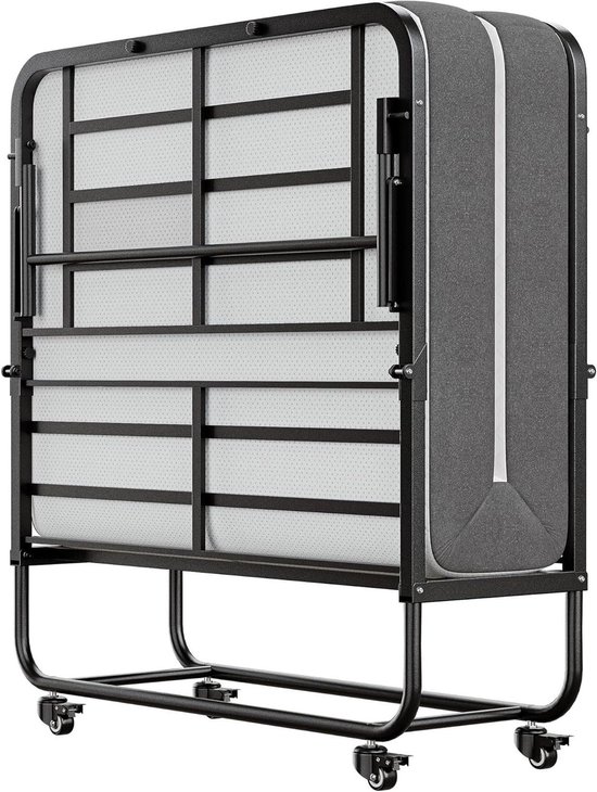 Vouwbed met Matras - Gastenbed Opklapbed - Logeren en Slapen - 127 cm Traagschuim Matras - 190x97cm - Grijs van Merkloos