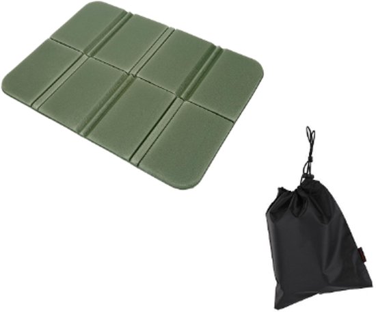 Vouwkussen - Zitmatje - Kussen - Isolatiematten - Zitkussen - Picknick Kussen - kampeer Kussen - Draagbaar kleed - met Opbergtas - Waterdicht - Opvouwbaar - voor buiten, tuin, camping, picknick, wandelen - groen - 385*275*8mm van Lalizas