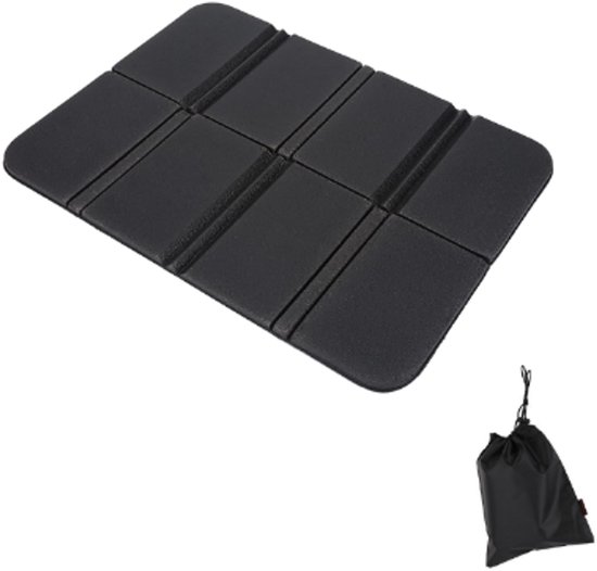 Vouwkussen - Zitmatje - Kussen - Isolatiematten - Zitkussen - Picknick Kussen - kampeer Kussen - Draagbaar kleed - met Opbergtas - Waterdicht - Opvouwbaar - voor buiten, tuin, camping, picknick, wandelen - zwart - 385*275*8mm van Merkloos