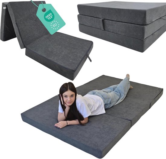 Vouwmatras 120 x 200 cm - Opvouwbaar en Wasbaar voor Gasten, Camping en Reizen van Dunlopillo