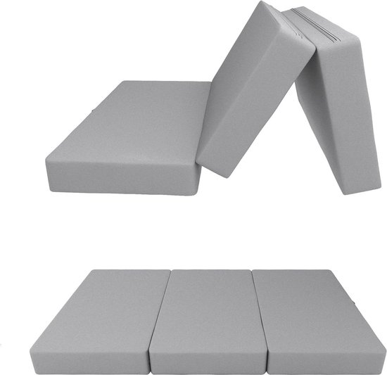 Vouwmatras 3-Delig - Gastmatras Campingmatras - Kamperen en Logeren - Waterdicht Hardschuim Vulling - 140 x 195 x 15 cm