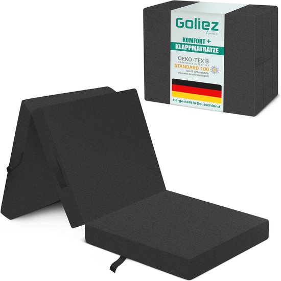 Vouwmatras 3-delig - Opvouwbaar gastenmatras voor camping en thuis 190x60x7 cm van LUCID